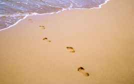 留在海边的脚印