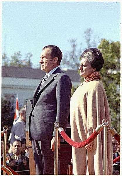 1971年访美时的英迪拉·甘地与美国总统尼克松