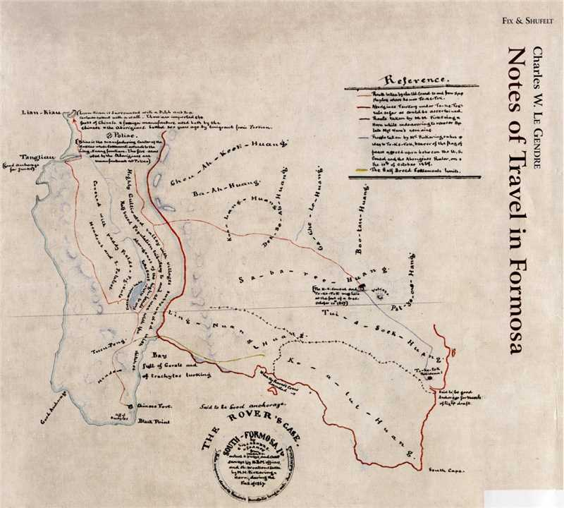 协助日本侵台的美国驻厦门领事李仙得绘制的台湾恒春半岛地图