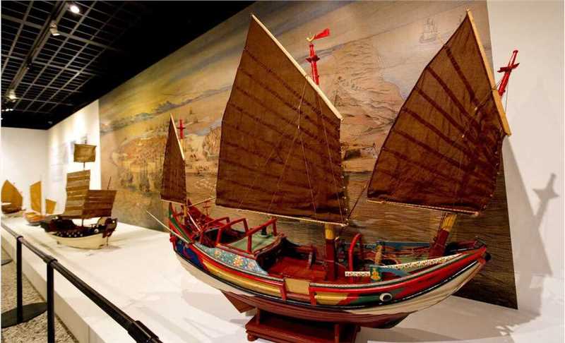 台南市郑成功文物馆展示的郑成功舰队的战船模型