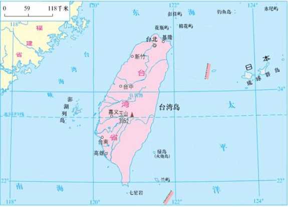 中华人民共和国台湾省地图